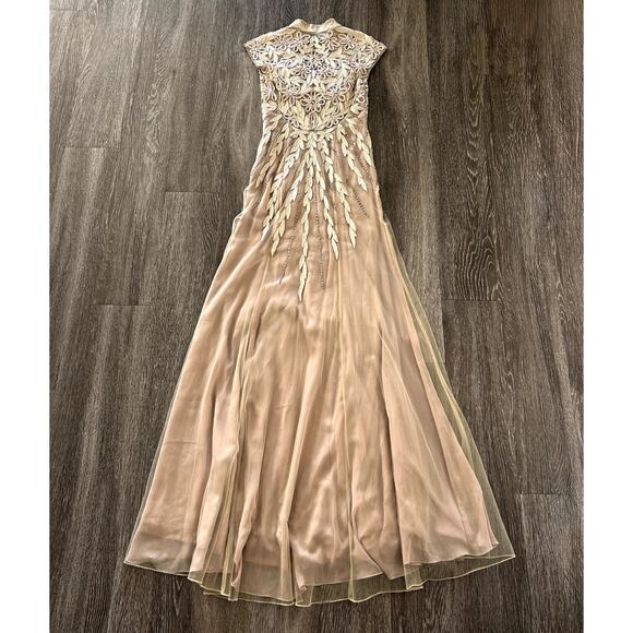 NWT Sue Wong Nocturne Nude Embroidered Sequin Gown Maxi Formal Dress Mandarin - Picture 16 of 16